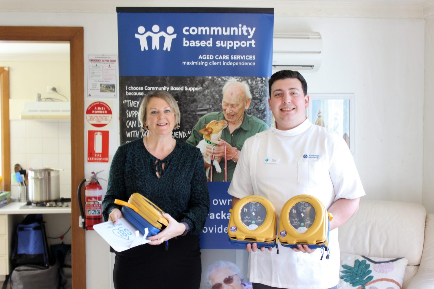 Defibrillators donation Community Based Support Tasmania